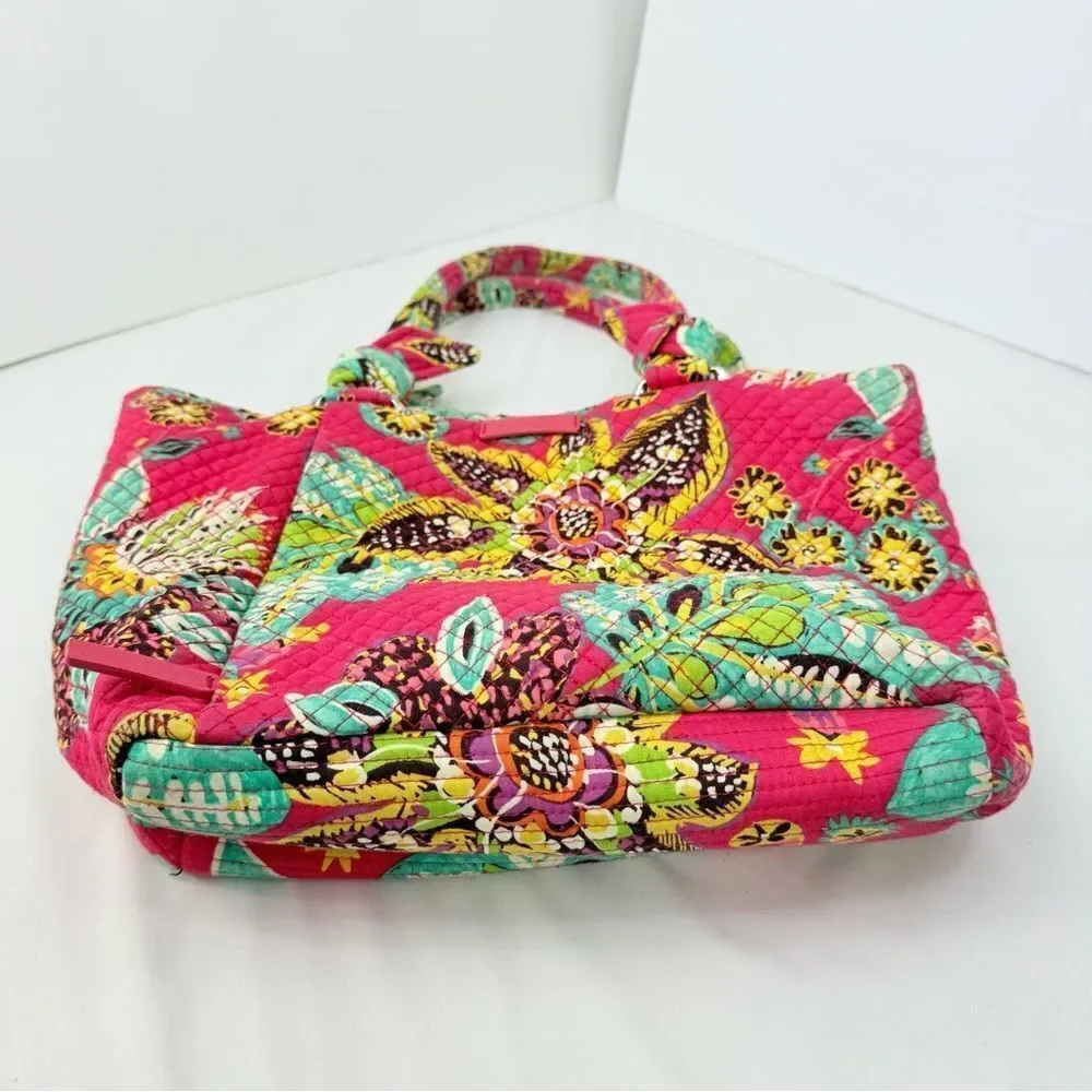 Vera Bradley Hadley Pink Rumba Print Colorful Floral Soft Quilted Shoulder Bag